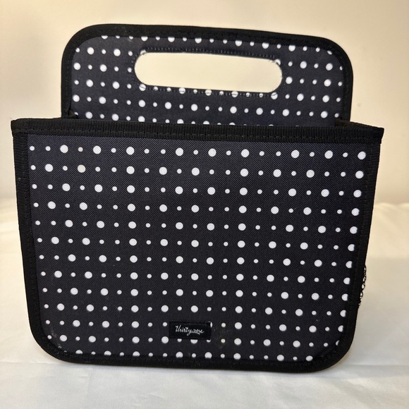 Thirty-One Double Duty Caddy Black White Dot Collapsible Tote Unicorn Organizer - Picture 5 of 9